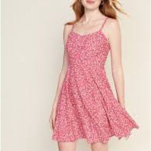 Old Navy Pink Floral Ruffle-Hem Spaghetti-Strap Mini Dress